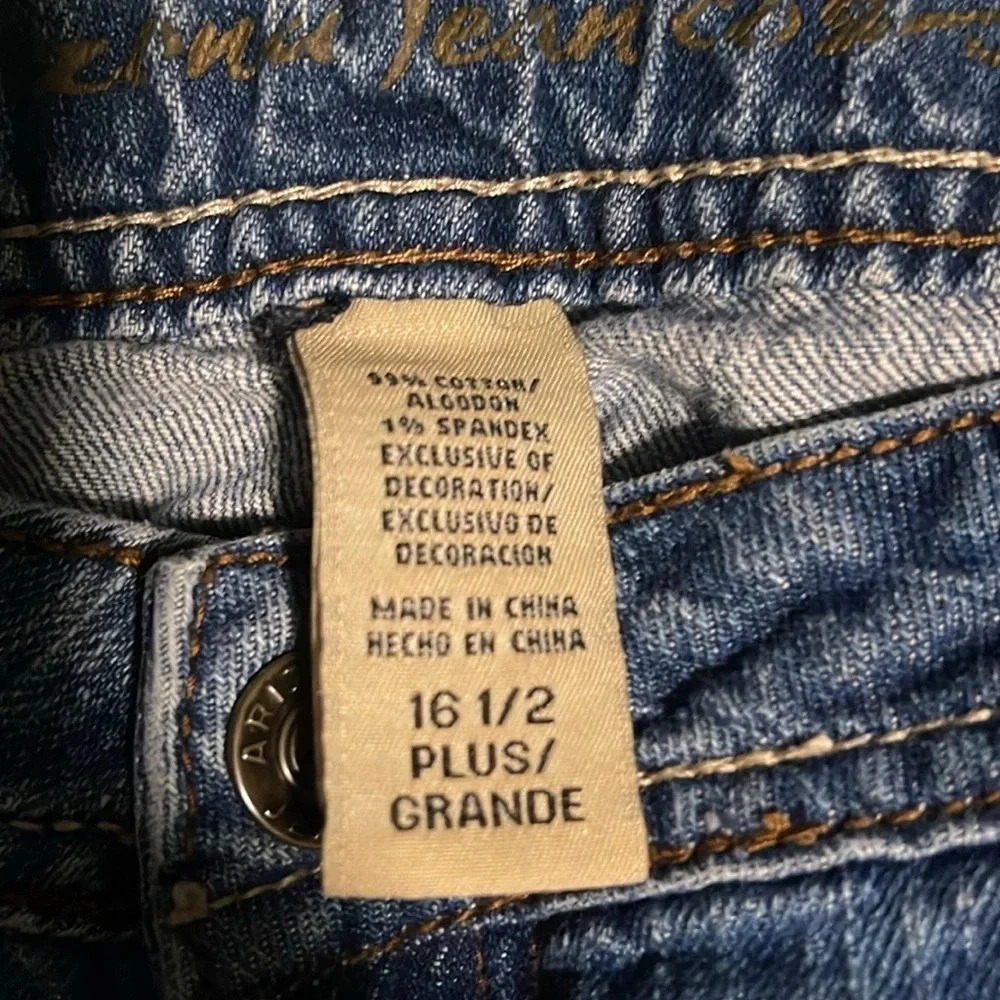 Arizona Girls Embellished Denim Jeans Size 16 - Picture 6 of 7